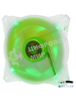 Вентилятор для корпуса Crown CMCF-12025S-1212 прозрачный/зеленый, 120 мм, 1650 об/мин, 28 дБ, 3 pin