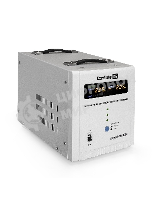 Стабилизатор напряжения ExeGate Expert AS-8000 (8000ВА, вход 140-260В, цветной дисплей, выход 220В±8%, КПД 98%, 5 уровней защиты, задержка, усиленный метал. корпус, клем.колодка, RTL)