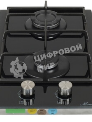 Газовая варочная панель Monsher MGG 33 NoirR, газ, High-Tech, 30 см, автоматический электроподжиг, газ-контроль, форсунки под сжиженый газ, SABAF конфорки, чугунные решетки, черный