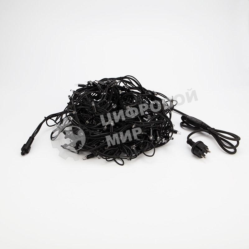 Гирлянда Neon-night Айсикл (Бахрома) светодиодная 3,2х0,9 м, 120 LED, черный провод каучук, теплое белое свечение