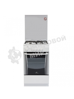 Плита комбинированная De Luxe 506031.01ГЭ (КР) белый, конфорок 4 шт, духовка 54 л, 50 см x 85 см x 60 см