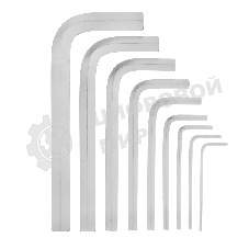 Набор ключей имбусовых Matrix HEX, 2–12 мм, CrV, 9 шт., короткие, сатин.