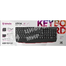 Клавиатура проводная Defender Atom HB-546, USB, черный