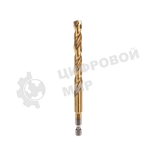 Сверло по металлу, 9мм, Р6М5, ТИТАН, шестигранный хвостовик (1 шт. в упаковке) DIN 338 Kranz