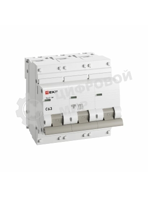 Выключатель автоматический EKF mcb47100-3-63C-pro 3P 63А (C) 10kA ВА 47-100 EKF PROxima