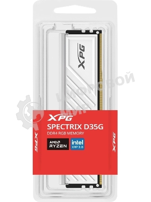 Оперативная память XPG Spectrix D35G RGB, 8GB, DDR4, 3600MHz, CL18, DIMM, с радиатором, белый, RGB