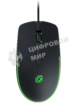 Мышь проводная Oklick 100M черный, 1600 dpi, USB, кнопки - 4