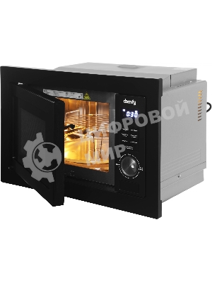 Встраиваемая микроволновая печь Domfy DM2540BW BG черный, 25 л, 900 Вт, переключатели - кнопки, поворотный механизм