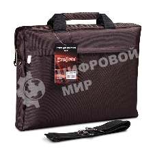 Сумка для ноутбука ExeGate EX212308RUS Start S15 Charcoal, темно-коричневая, полиэстер, для ноутбуков до 15.6