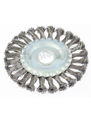 Щетка Matrix для УШМ 125 мм, посадка 22,2 мм, плоская, крученая металлическая проволока
