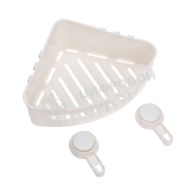 Полка для ванной комнаты HALSA HLS-F-104W на вакуумной присоске, угловая