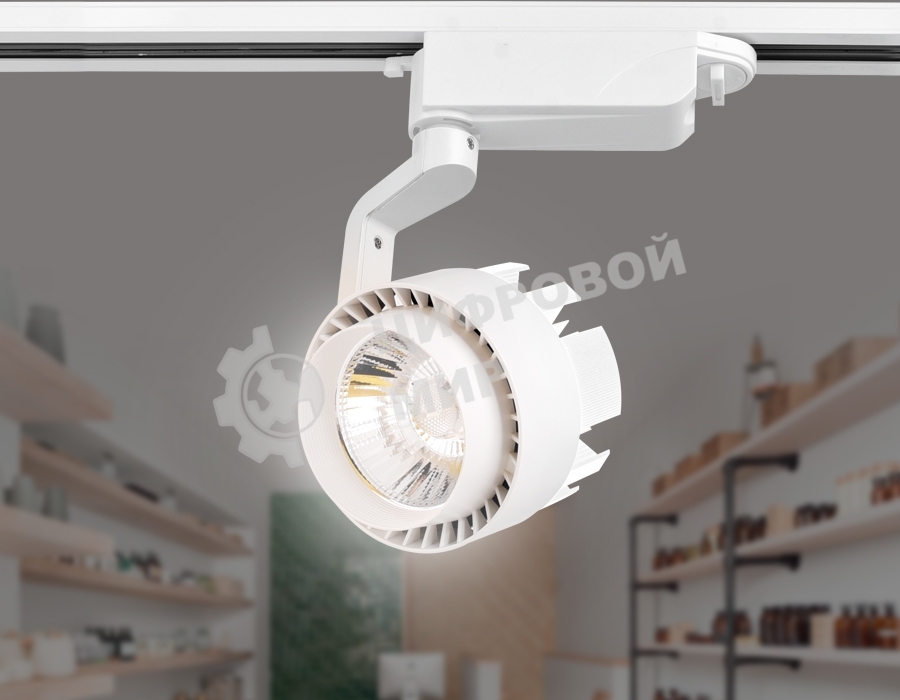 Трековый однофазный светодиодный светильник Ambrella light GL6103 WH белый LED 10W 4200K 24°