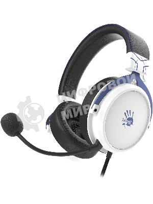 Наушники с микрофоном A4Tech Bloody M590i синий/белый 1м мониторные USB оголовье (M590I SPORTS NAVY)