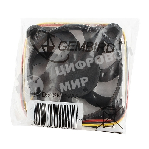 Вентилятор для корпуса Gembird черный 50мм 4500rpm 24db 3-pin 827