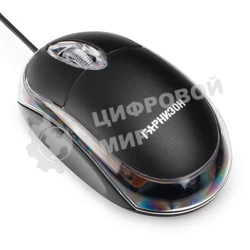 Мышь проводная Гарнизон GM-100 черный, 1000 dpi, USB, кнопки - 3
