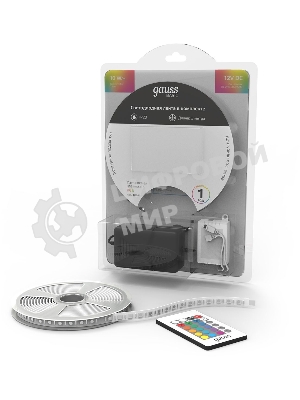 Лента светодиодная Basic в комплекте Gauss 12V 10W/m 700lm/m RGB IP20 LED 3m 1/50