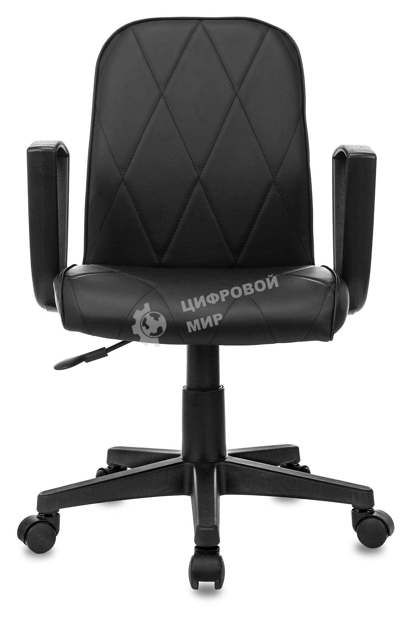 Кресло компьютерное Бюрократ CH-327 черный, эко.кожа, крестов. пластик