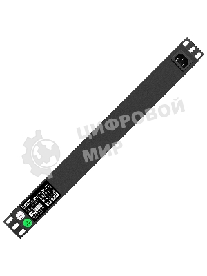 Блок розеток с сетевым фильтром (Surge Protect), защитой от перегрузки, выключателем с подсветкой и разъемом подключения C14 ExeGate ServerPro PDU-19H605 Al-6S-C14-SW-O-SPD1 (19