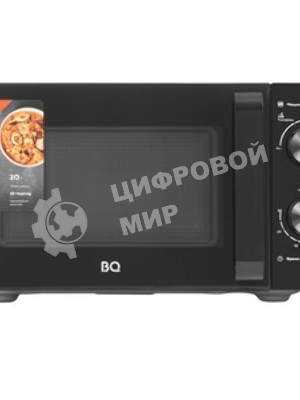 Микроволновая печь BQ MWO-20004SM/W черный, 20 л, 700 Вт, переключатели - поворотный механизм
