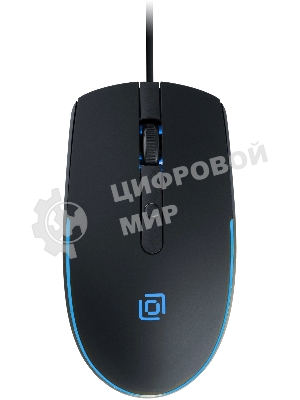 Мышь проводная Oklick 100M черный, 1600 dpi, USB, кнопки - 4
