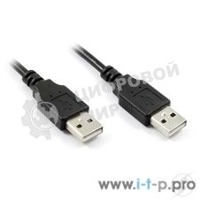 Кабель Greenconnect интерфейсный USB 2.0 1m AM/AM, AWG 28/28 Premium, двойное экранирование, антифриз, черный