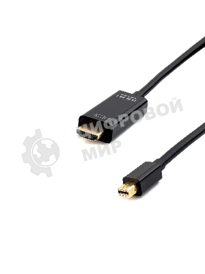 Кабель Cablexpert mDP-HDMI, 20M/19M, 1.8м, черный, позол.разъемы, пакет (CC-mDP-HDMI-6)