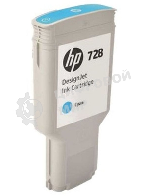 Картридж струйный HP F9K17A (HP 728) для DesignJet T730, T830. Голубой. 300 мл.
