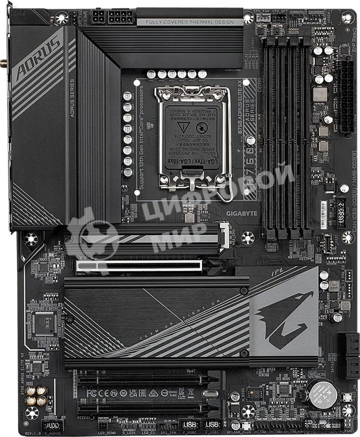 Материнская плата Gigabyte B760 AORUS ELITE AX Soc-1700 Intel B760 4xDDR5 ATX AC`97 8ch(7.1) 2.5Gg RAID+HDMI+DP