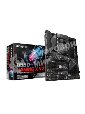 Материнская плата Gigabyte B550 GAMING X V2, AM4, AMD B550, 4xDDR4, 4xSATA, 2xM.2, 1xPCI-E 4.0 x16, 1xPCI-E 3.0 x2, 1xHDMI, 1xDVI-D, 1x 1Gb LAN, 1xUSB 3.2 Gen 2, 3xUSB 3.2 Gen 1, 2xUSB 2.0, 3x3.5 мм, 7.1, Standard-ATX