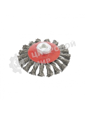 Щетка Matrix для УШМ, 100 мм, М14, Тарелка, крученая проволока 0,5 мм