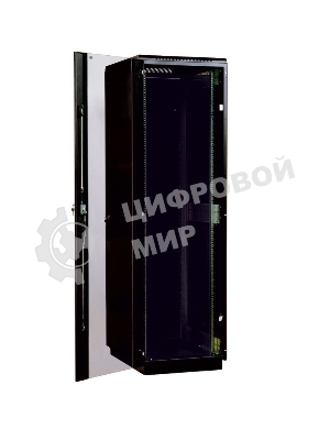 Шкаф телекоммуникационный напольный 42U (800x800) дверь стекло, черный