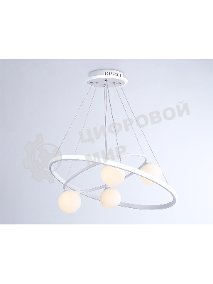 Светильник Ambrella light FL66321/1+4 WH белый 69W 3000K-6400K+G9/4 D600/400*1200 (ПДУ ИК)