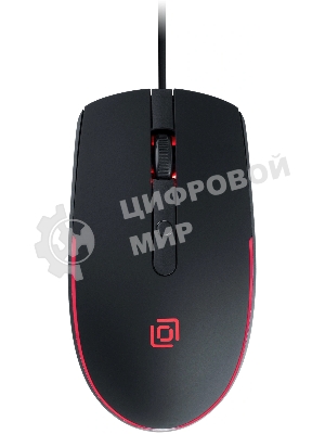 Мышь проводная Oklick 100M черный, 1600 dpi, USB, кнопки - 4