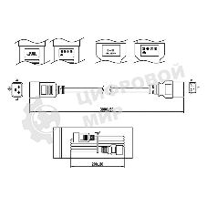 Кабель Hyperline PWC-IEC19-IEC20-3.0-BKКабель питания IEC 320 C19 - IEC 320 C20 (3x1.5), 3 м