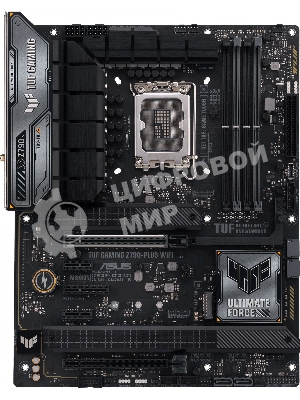 Материнская плата ASUS TUF GAMING Z790-PLUS WIFI, LGA 1700, Intel Z790, 4xDDR5, 4xSATA, 4xM.2, 1xPCIe 5.0 x16, 1xPCIe 4.0 x4, 2xUSB-A 3.2 Gen 2, 4xUSB-A 3.2 Gen 1, 1xUSB-C 3.2 Gen 2, 1xUSB-C 3.2 Gen 2x2, 1x2.5Gb LAN, 5x3.5 мм, 7.1, Standard-ATX