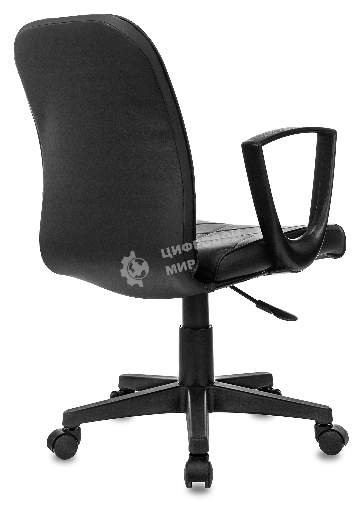 Кресло компьютерное Бюрократ CH-327 черный, эко.кожа, крестов. пластик