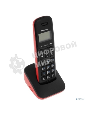 Телефон беспроводной (DECT) Panasonic KX-TGb610RUR, Монохромный, АОН, черный/красный