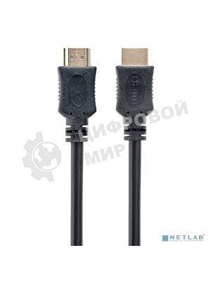 Кабель HDMI Cablexpert CC-HDMI4L-20M, 20м, v2.0, 19M/19M, серия Light, черный, позол.разъемы, экран, пакет