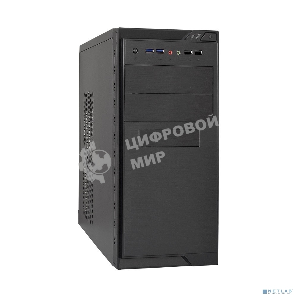 Компьютерный корпус Minitower ExeGate MA-372UX Black, mATX UN500, 120мм 2*USB+2*USB3.0, Audio