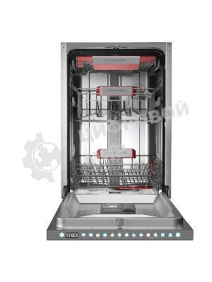 Встраиваемая посудомоечная машина Kuppersberg, High-Tech, 45 см, 10 комплектов, 3 корзины, 7 программ, конденсационная сушка, автоматическое открывание двери, LED подсветка, сенсорное управление, инверторный мотор, энергоэффективность А+++