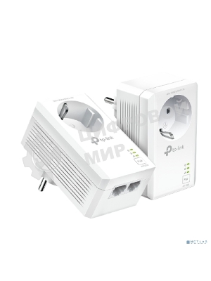 Комплект гигабитных Powerline-адаптеров TP-Link TL-PA7027P KIT AV1000 со встроенной розеткой