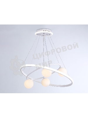 Светильник Ambrella light FL66321/1+4 WH белый 69W 3000K-6400K+G9/4 D600/400*1200 (ПДУ ИК)