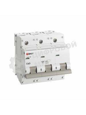Выключатель автоматический EKF mcb47100-3-63C-pro 3P 63А (C) 10kA ВА 47-100 EKF PROxima