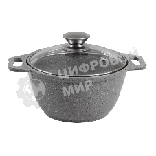 Кастрюля Kukmara КМС22а 2 л, со стеклянной крышкой АП (светлый мрамор)