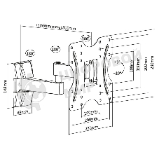 Кронштейн ЖК наклонно-поворотный 23-43