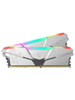 Оперативная память NETAC Shadow, DDR4, 16Gb (2x8Gb), 3200MHz, CL14, DIMM, с радиаторами, RGb, серебристый