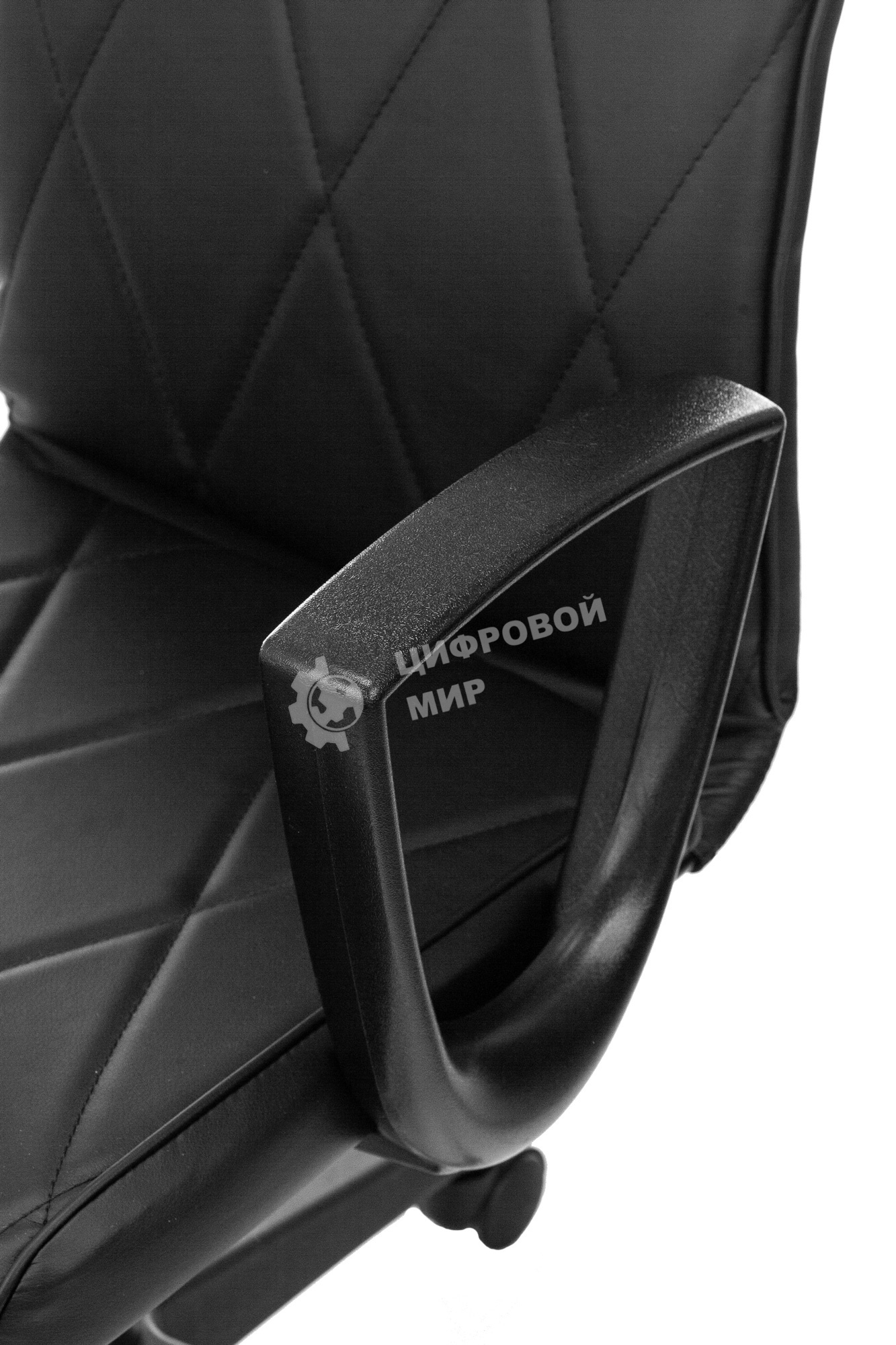 Кресло компьютерное Бюрократ CH-327 черный, эко.кожа, крестов. пластик