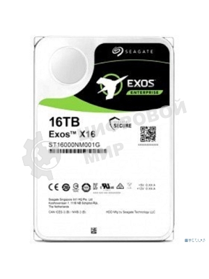 Жесткий диск Seagate 16Tb, ST16000NM002G, SAS Exos X16, 7200 rpm, 256Mb buffer