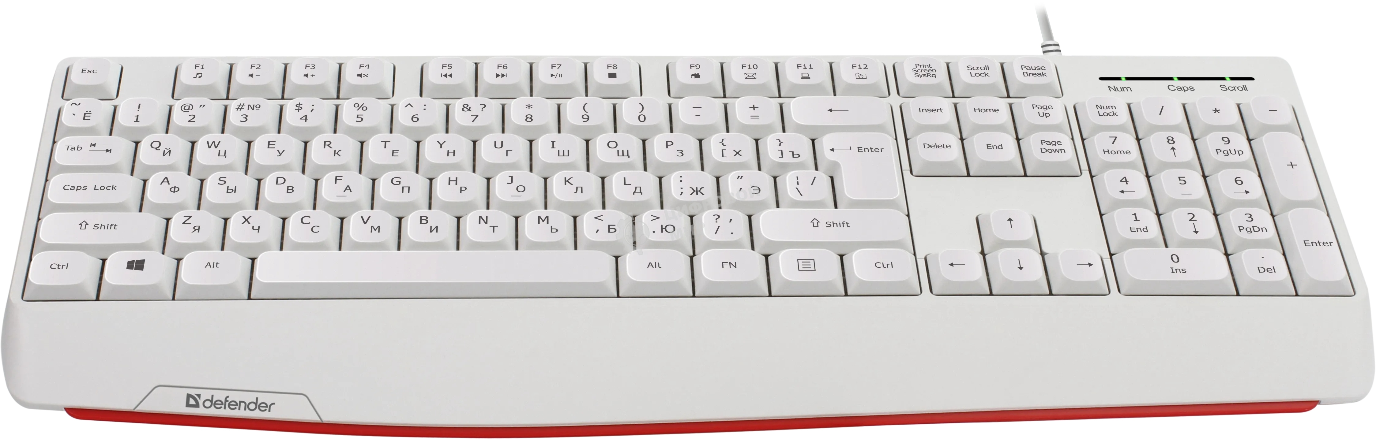 Клавиатура проводная Defender Atom HB-546, USB, белый