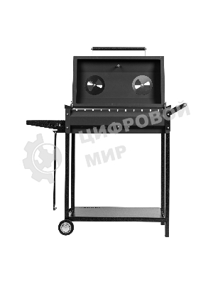 Мангал Palisad Camping на колесах с крышкой-барбекю, 662х390х920, сталь 2 мм, термометр, кочерга